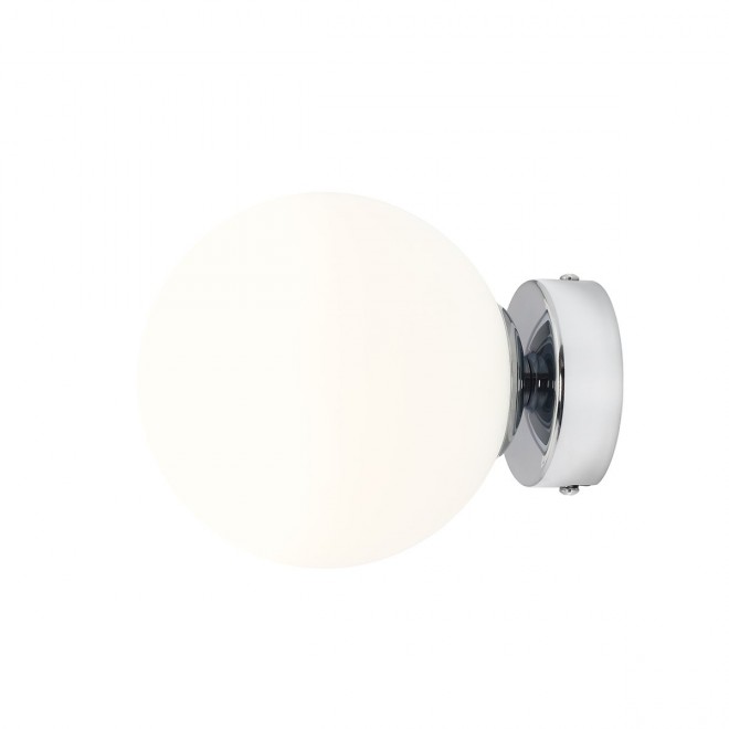 ALDEX 1076C4_S | Ball-AL Aldex stenové svietidlo guľa 1x E14 chróm, opál