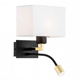 ARGON 1051 | Bill-AR Argon rameno stenové svietidlo prepínač flexibilné 1x E27 + 1x LED 560lm zlaté,matné, matná čierna, biela