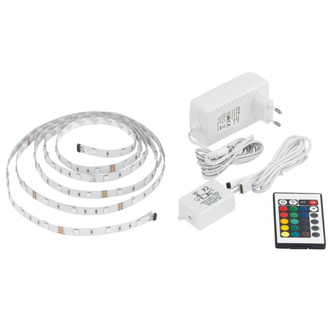 EGLO 13532 | Eglo-LS-Basic Eglo LED pásy RGB svietidlo diaľkový ovládač regulovateľná intenzita svetla, meniace farbu 1x LED RGBK biela