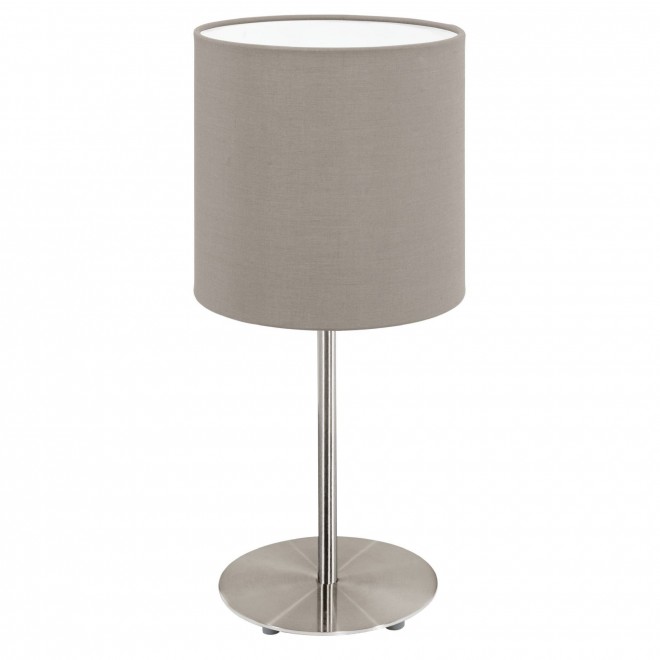 EGLO 31595 | Eglo-Pasteri-T Eglo stolové svietidlo 40cm prepínač na vedení 1x E27 matný tmavošedý, biela, matný nikel