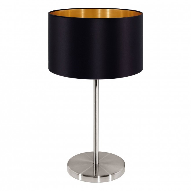 EGLO 31627 | Eglo-Maserlo-BG Eglo stolové svietidlo 42cm prepínač na vedení 1x E27 lesklá čierna, zlatý, matný nikel
