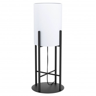 EGLO 43143 | Glastonbury Eglo stolové svietidlo 56,5cm prepínač na vedení 1x E27 čierna, biela