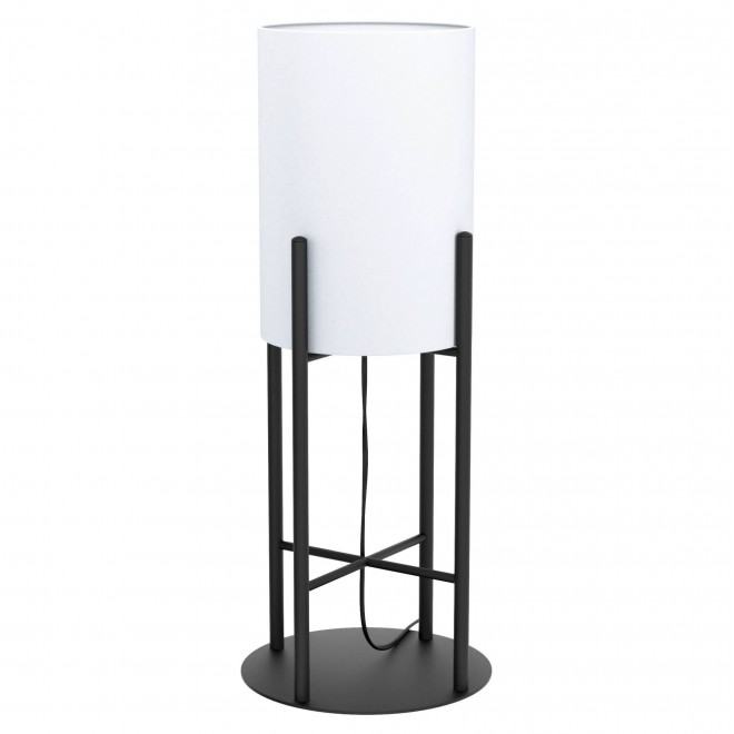 EGLO 43143 | Glastonbury Eglo stolové svietidlo 56,5cm prepínač na vedení 1x E27 čierna, biela