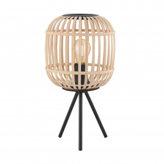 EGLO 43218 | Bordesley Eglo stolové svietidlo 40cm prepínač na vedení 1x E27 čierna, drevo, natur