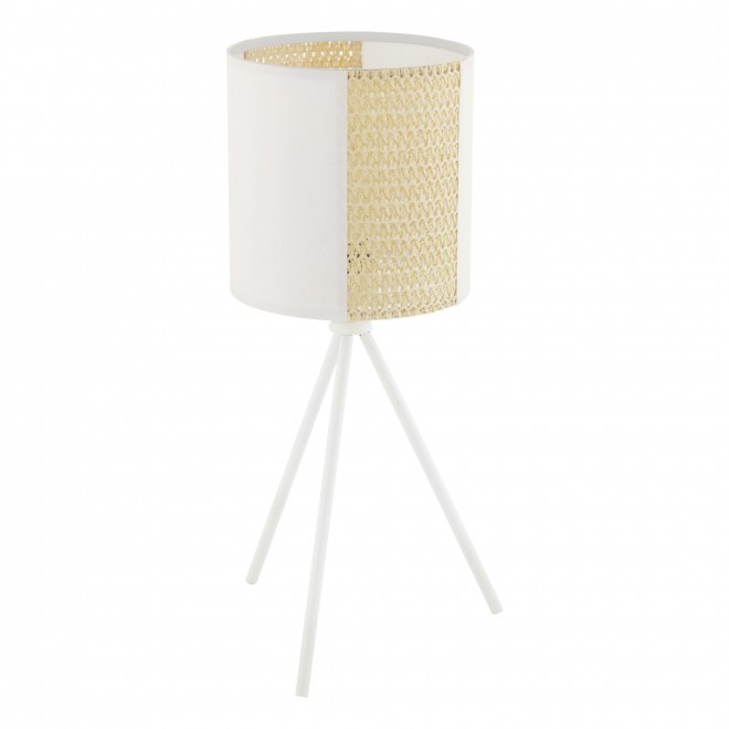 EGLO 43555 | Arnhem Eglo stolové svietidlo 61,5cm prepínač na vedení 1x E27 biela, natur