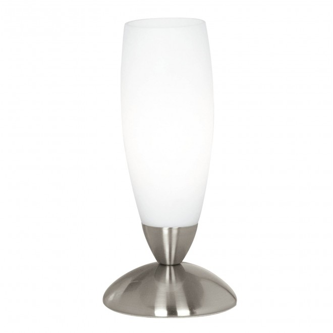 EGLO 82305 | Slim Eglo stolové svietidlo 22cm prepínač na vedení 1x E14 matný nikel, biela