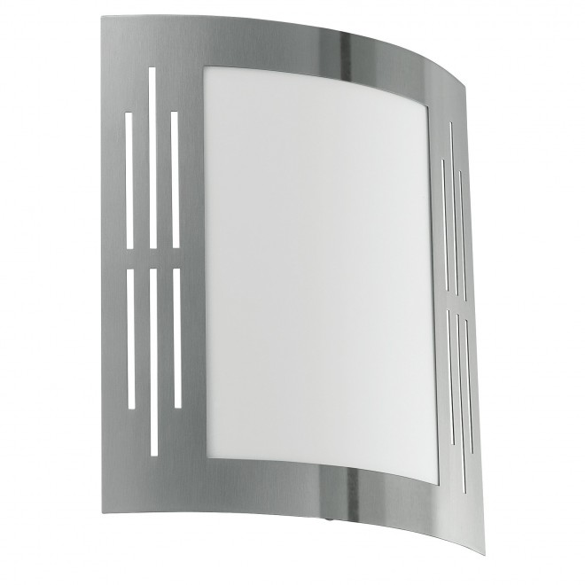 EGLO 82309 | City Eglo stenové svietidlo 1x E27 IP44 zušľachtená oceľ, nehrdzavejúca oceľ, biela
