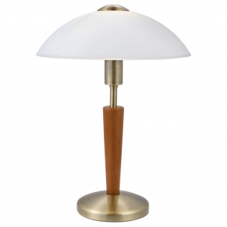 EGLO 87256 | Solo1 Eglo stolové svietidlo 35cm dotykový prepínač s reguláciou svetla regulovateľná intenzita svetla 1x E14 bronzová, orech, biela