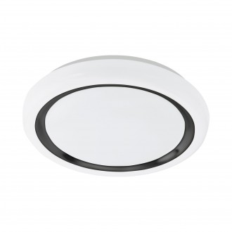 EGLO 900149 | Capasso Eglo stenové, stropné svietidlo kruhový 1x LED 1600lm 3000K biela, čierna, opál