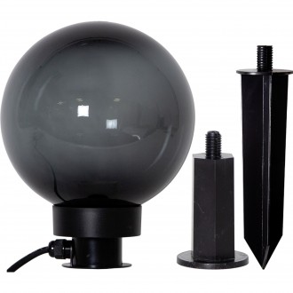 EGLO 900201 | Monterollo-Smoke Eglo zapichovacie svietidlo guľa vybavené vedením a zástrčkou 1x E27 IP44 čierna, priesvitná čierná