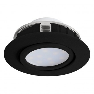 EGLO 900748 | Pineda Eglo zabudovateľné svietidlo kruhový regulovateľná intenzita svetla, sklápacie Ø84mm 1x LED 500lm 3000K čierna