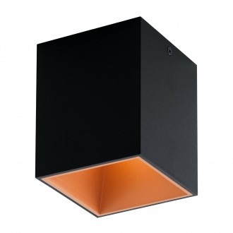 EGLO 94496 | Polasso Eglo stropné svietidlo kocka 1x LED 340lm 3000K čierna, mosadz