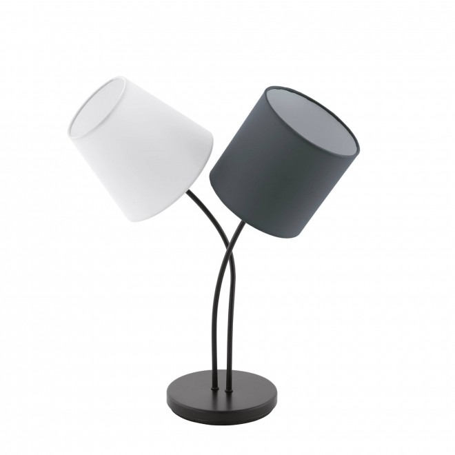 EGLO 95194 | Almeida Eglo stolové svietidlo 47,5cm prepínač na vedení 2x E14 čierna, biela