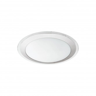 EGLO 95677 | Competa-1 Eglo stenové, stropné svietidlo kruhový 1x LED 2000lm 3000K biela, strieborný, priesvitná