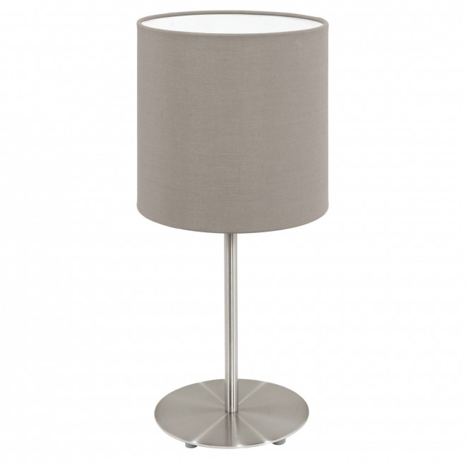 EGLO 95726 | Eglo-Pasteri-T Eglo stolové svietidlo 27,5cm prepínač na vedení 1x E14 matný nikel, taupe