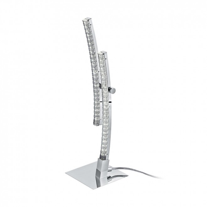 EGLO 96098 | Pertini Eglo stolové svietidlo 33cm prepínač na vedení 2x LED 1000lm 3000K chróm, priesvitné