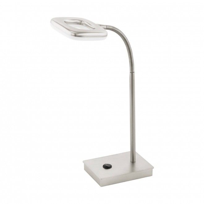 EGLO 97017 | Litago Eglo stolové svietidlo 37cm dotykový vypínač flexibilné 1x LED 350lm 3000K matný nikel, biela
