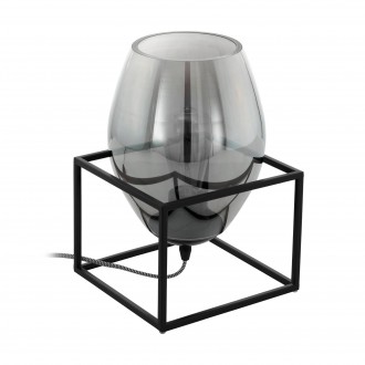EGLO 97209 | Olival-1 Eglo stolové svietidlo 30,5cm prepínač na vedení 1x E27 čierna, dym