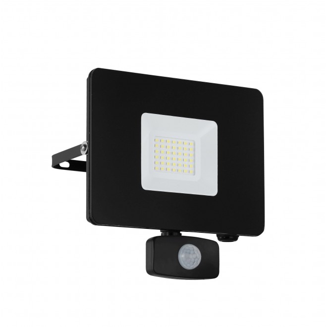 EGLO 97462 | Faedo Eglo svetlomet svietidlo pohybový senzor, svetelný senzor - súmrakový spínač otočné prvky 1x LED 2750lm 4000K IP44 čierna, priesvitná