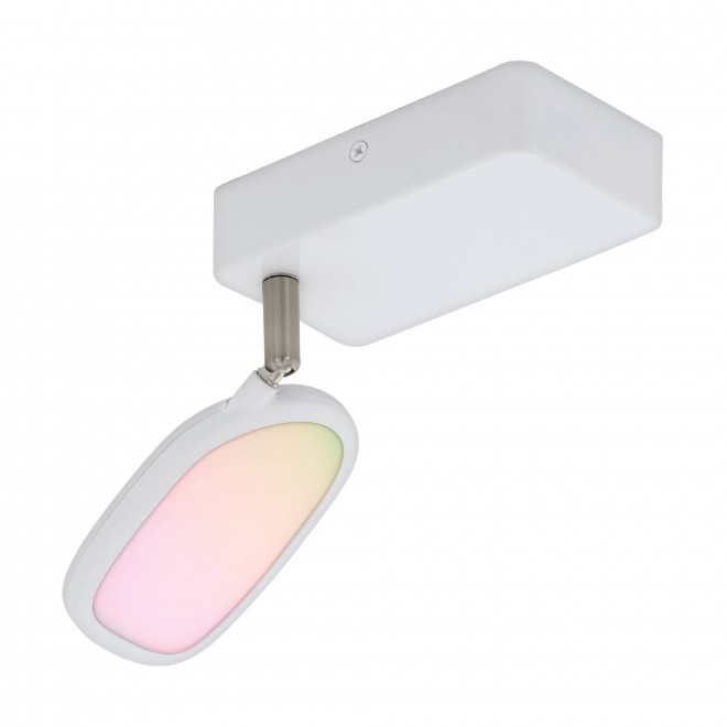 EGLO 97691 | EGLO-Connect-Palombare Eglo spot múdre osvetlenie regulovateľná intenzita svetla, nastaviteľná farebná teplota, meniace farbu, otočné prvky, na diaľkové ovládanie 1x LED 600lm 2700 <-> 6500K biela
