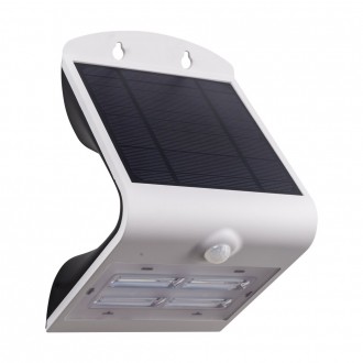 EGLO 98757 | Lamozzo Eglo stenové svietidlo pohybový senzor, svetelný senzor - súmrakový spínač slnečné kolektorové / solárne, smerové svetlo 1x LED 440lm 4000/3000K IP44 biela, priesvitné
