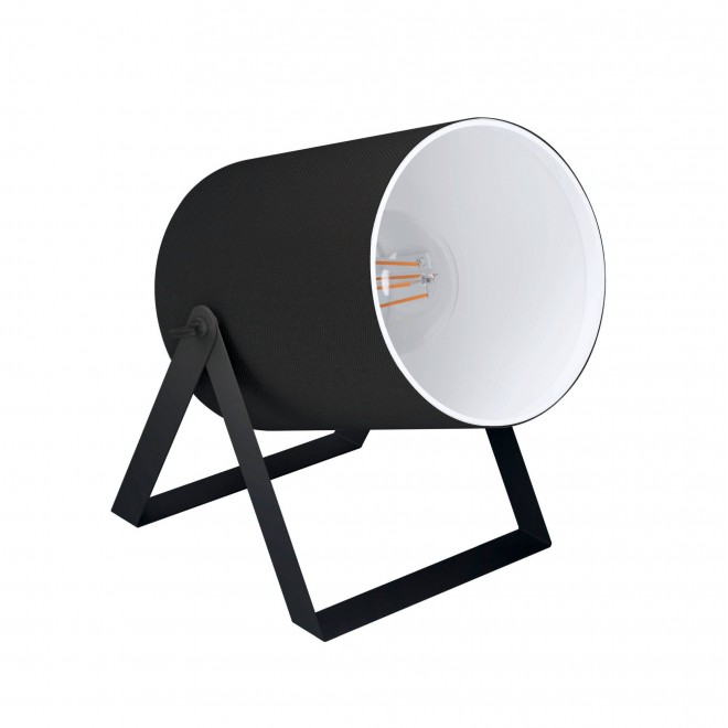 EGLO 99103 | Villabate Eglo stolové svietidlo 17,5cm prepínač na vedení 1x E27 čierna, biela