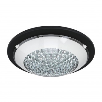 EGLO 99356 | Acolla Eglo stenové, stropné svietidlo kruhový 1x LED 950lm 3000K čierna, biela, kryštálový efekt