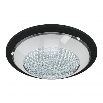 EGLO 99357 | Acolla Eglo stenové, stropné svietidlo kruhový 1x LED 1500lm 3000K čierna, biela, kryštálový efekt