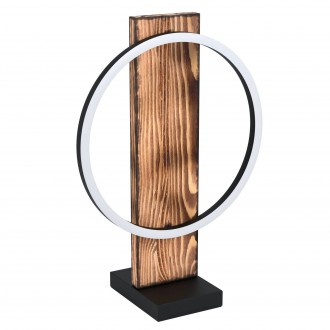 EGLO 99457 | Boyal Eglo stolové svietidlo 42,5cm prepínač na vedení 1x LED 1700lm 3000K antické drevo, čierna, biela
