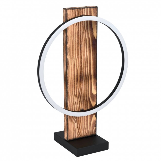 EGLO 99457 | Boyal Eglo stolové svietidlo 42,5cm prepínač na vedení 1x LED 1700lm 3000K antické drevo, čierna, biela