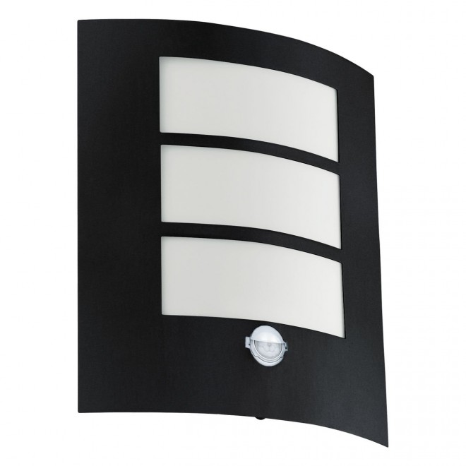 EGLO 99568 | City Eglo stenové svietidlo pohybový senzor 1x E27 IP44 čierna, biela