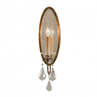 ELSTEAD FE-VALENTINA1 | Valentina-EL Elstead rameno stenové svietidlo 1x E14 antická bronzováová, zrkalový, krištáľ