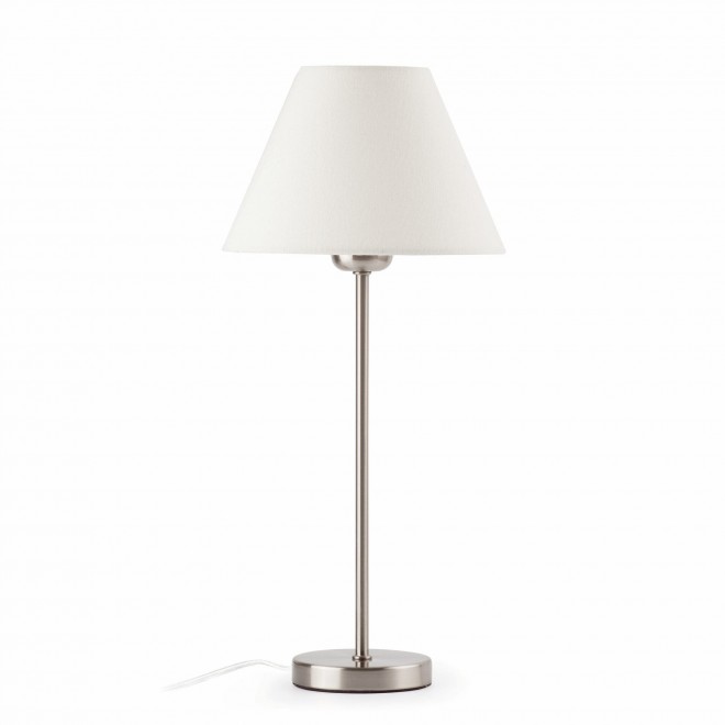 FARO 68423 | Nidia Faro stolové svietidlo 40cm 1x E27 saténový nike, biela