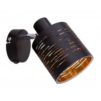 GLOBO 15342-1 | Tunno Globo rameno stenové svietidlo prepínač 1x E14 čierna, zlatý