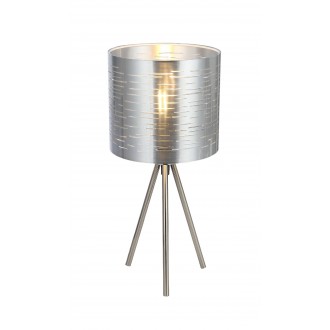 GLOBO 15343T | Murcia-GL Globo stolové svietidlo 35cm prepínač 1x E14 matný nikel, strieborný