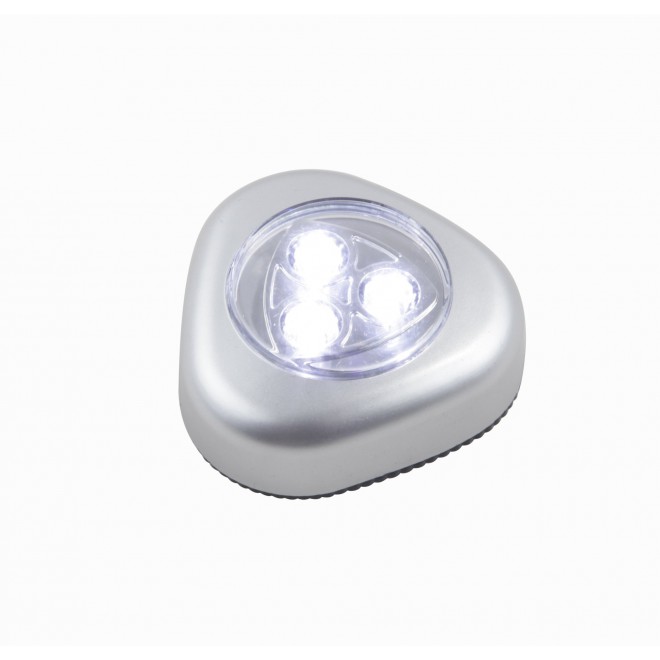 GLOBO 31909 | Flashlight Globo nočné svetlo svietidlo prepínač batérie/akumulátorové 3x LED 20lm strieborný