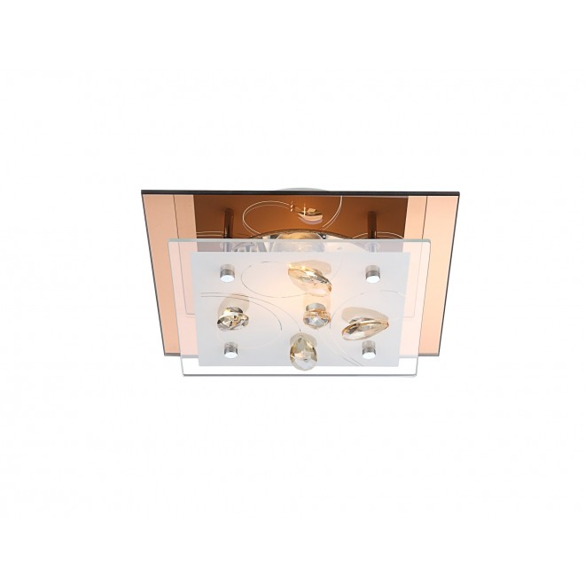 GLOBO 40412 | Ayana Globo stropné svietidlo 1x E27 chróm, biela, jantárové