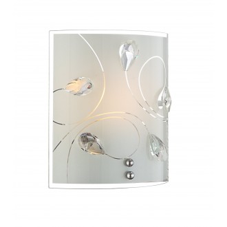GLOBO 40414-1W | Alivia Globo stenové svietidlo 1x E27 chróm, biela, priesvitné