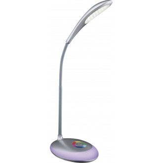 GLOBO 58265 | Minea Globo stolové svietidlo dotykový prepínač s reguláciou svetla regulovateľná intenzita svetla, meniace farbu, flexibilné, USB prijímač 1x LED 230lm + 1x LED 5000K chróm, biela