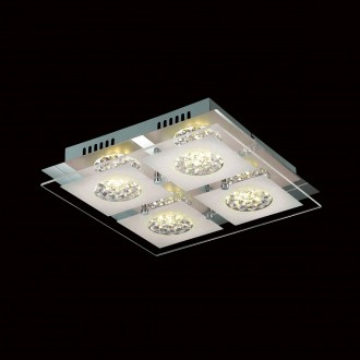 ITALUX C29541F-4R | Declan Italux stropné svietidlo 1x LED 2880lm 3000K chróm, priesvitné, zrkalový