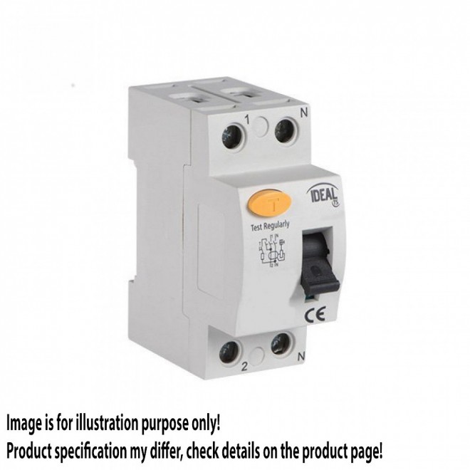 KANLUX 23180 | Kanlux prúdový chránič (FI relé) 25A DIN35 modul, 2P - AC svetlo šedá, čierna, žltá