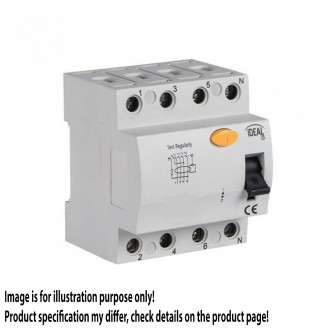 KANLUX 23183 | Kanlux prúdový chránič (FI relé) 25A DIN35 modul, 4P - AC svetlo šedá, čierna, žltá