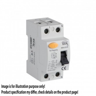 KANLUX 23186 | Kanlux prúdový chránič (FI relé) 16A DIN35 modul, 2P - AC svetlo šedá, čierna, žltá