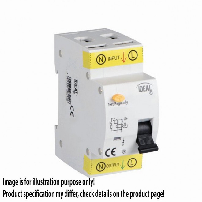 KANLUX 23210 | Kanlux prúdový chránič (FI relé) + nadprúdová ochrana 16A DIN35 modul, 2P B AC svetlo šedá, čierna, žltá