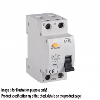 KANLUX 23211 | Kanlux prúdový chránič (FI relé) + nadprúdová ochrana 25A DIN35 modul, 2P B A - AC svetlo šedá, čierna, žltá