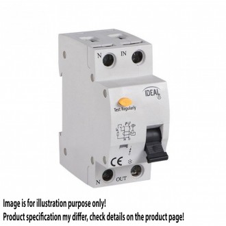 KANLUX 23212 | Kanlux prúdový chránič (FI relé) + nadprúdová ochrana 16A DIN35 modul, 2P B A svetlo šedá, čierna, žltá