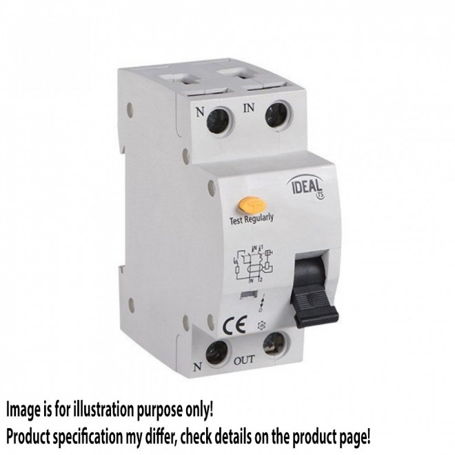 KANLUX 23217 | Kanlux prúdový chránič (FI relé) + nadprúdová ochrana 16A DIN35 modul, 2P C AC svetlo šedá, čierna, žltá
