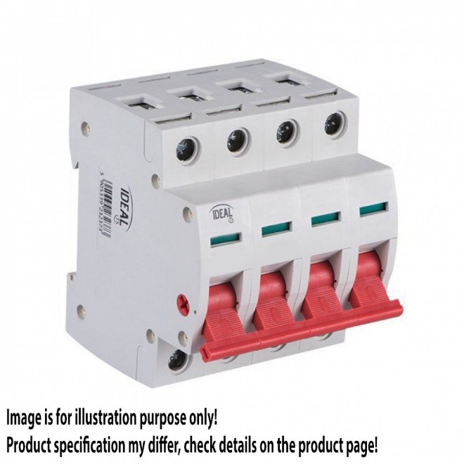 KANLUX 23237 | Kanlux hlavný vypínač DIN35 modul, 4 - 100A svetlo šedá, červená