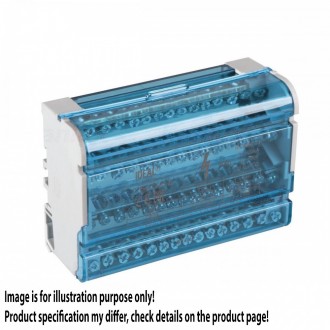 KANLUX 23333 | Kanlux rozvádzací box DIN35 modul, 1 - 125 - 15M svetlo šedá, modrá