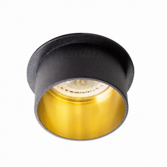 KANLUX 27322 | Spag Kanlux zabudovateľné svietidlo kruhový bez objímky Ø68mm 1x MR16 / GU5.3 / GU10 čierna, zlatý